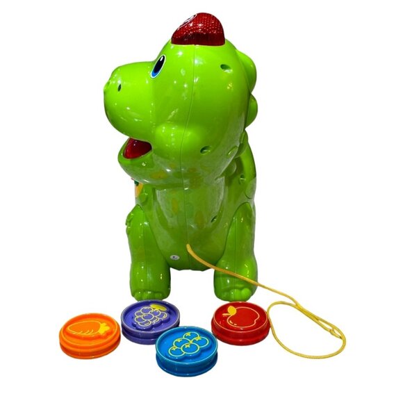 VTech Chomp and Count DINO w 4 Food Coins Electronic Interactive Numbers VIDEO!! - Picture 4 of 8